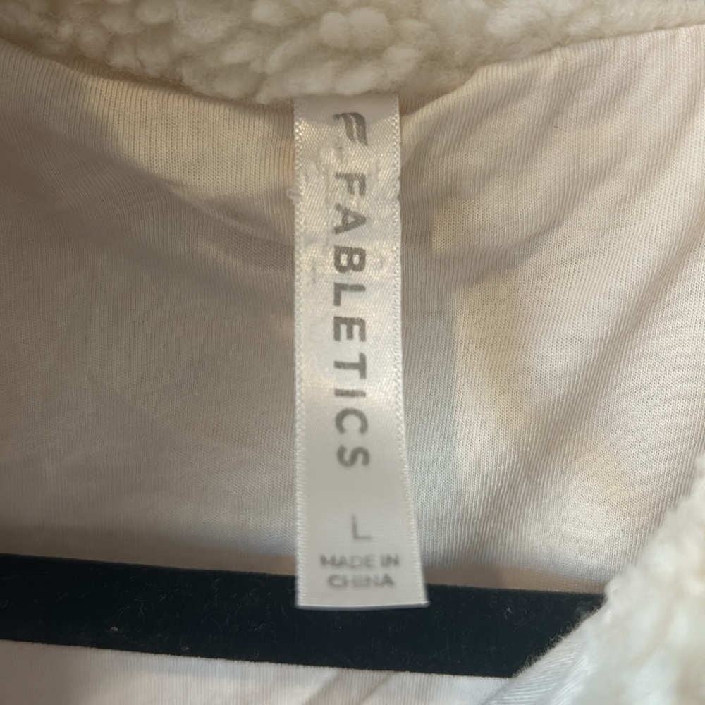 Fabletics Half Zip Pull Over Cream Size Large - image 2